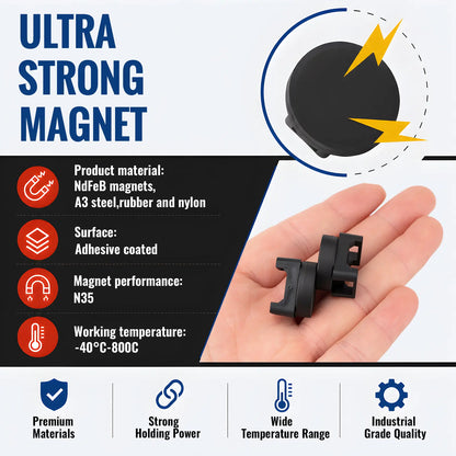 Heavy-Duty Magnetic Cable Tie Mounts, 22mm Magnetic Zip Tie Mount Bases, 22lbs Strong Magnetic Wire Holders and Cable Organizers for Home, Office, Marine, and Electrical Wire Management