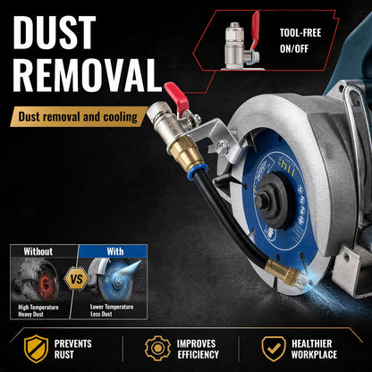 Angle Grinder Dust Remover Water Sprayer, 3.9" (10cm) Aluminum & Brass Misting Attachment, Dual-Mode Adjustable Water Feed for Cutting Tile, Concrete, Marble & Stone