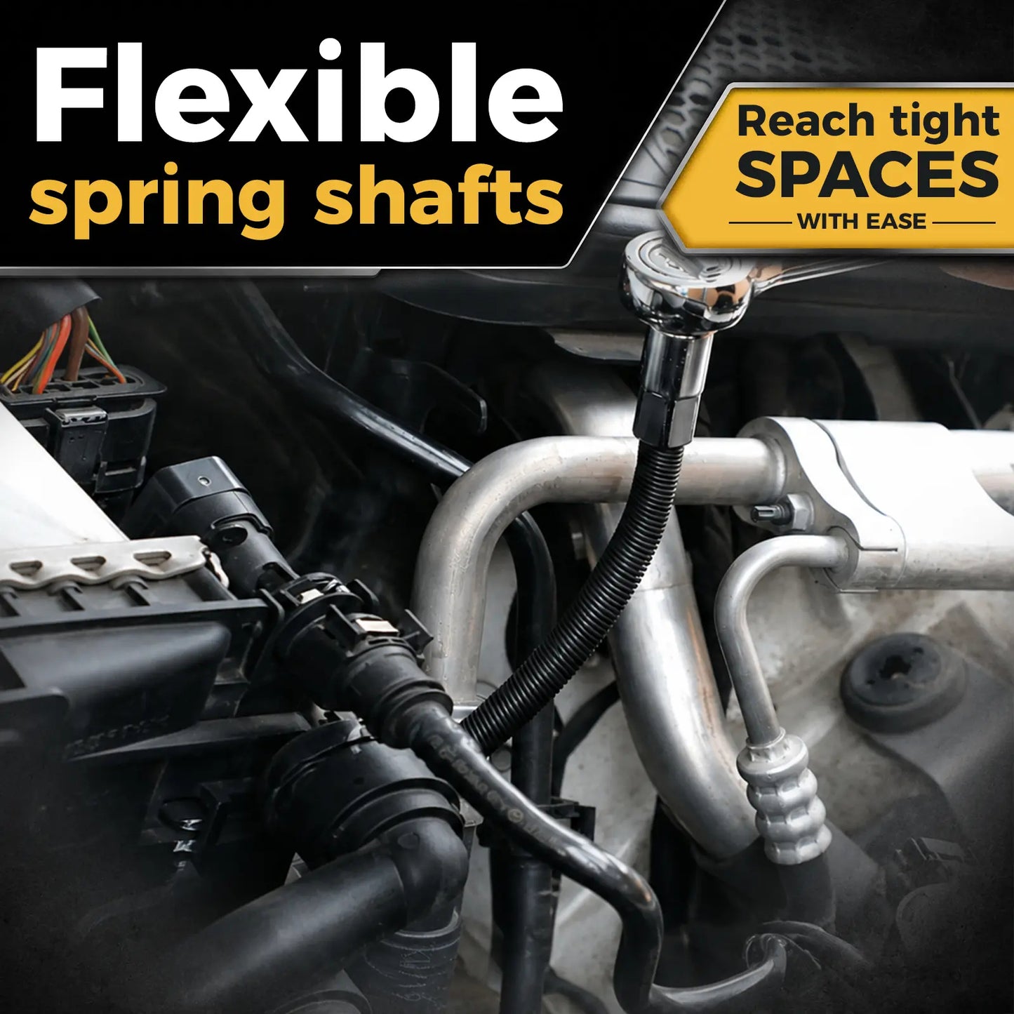 Flexible Socket Extension Bar Set 3-Piece 1/2" 3/8" 1/4" Shaft Drive 10" 8" 6"-Spring-Loaded Detent Balls to Prevent Slipping, fathersdaygift fathersdaygift