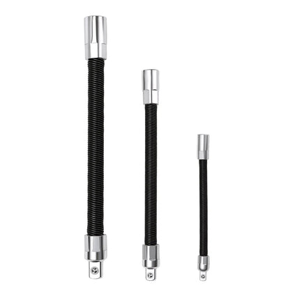 Flexible Socket Extension Bar Set 3-Piece 1/2" 3/8" 1/4" Shaft Drive 10" 8" 6"-Spring-Loaded Detent Balls to Prevent Slipping, fathersdaygift fathersdaygift