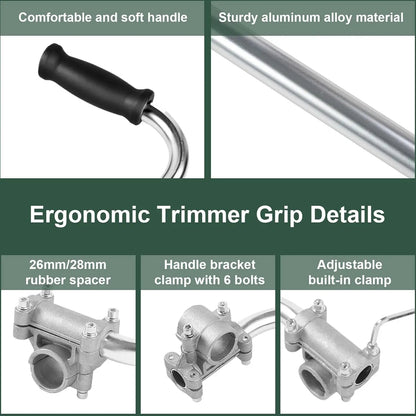 Grass Trimmer Handle, Aluminum Trimmer Handle with Bracket Clip Feature, Multifunctional Garden Trimmer Handle, Power Tool Accessories, Aluminum Construction