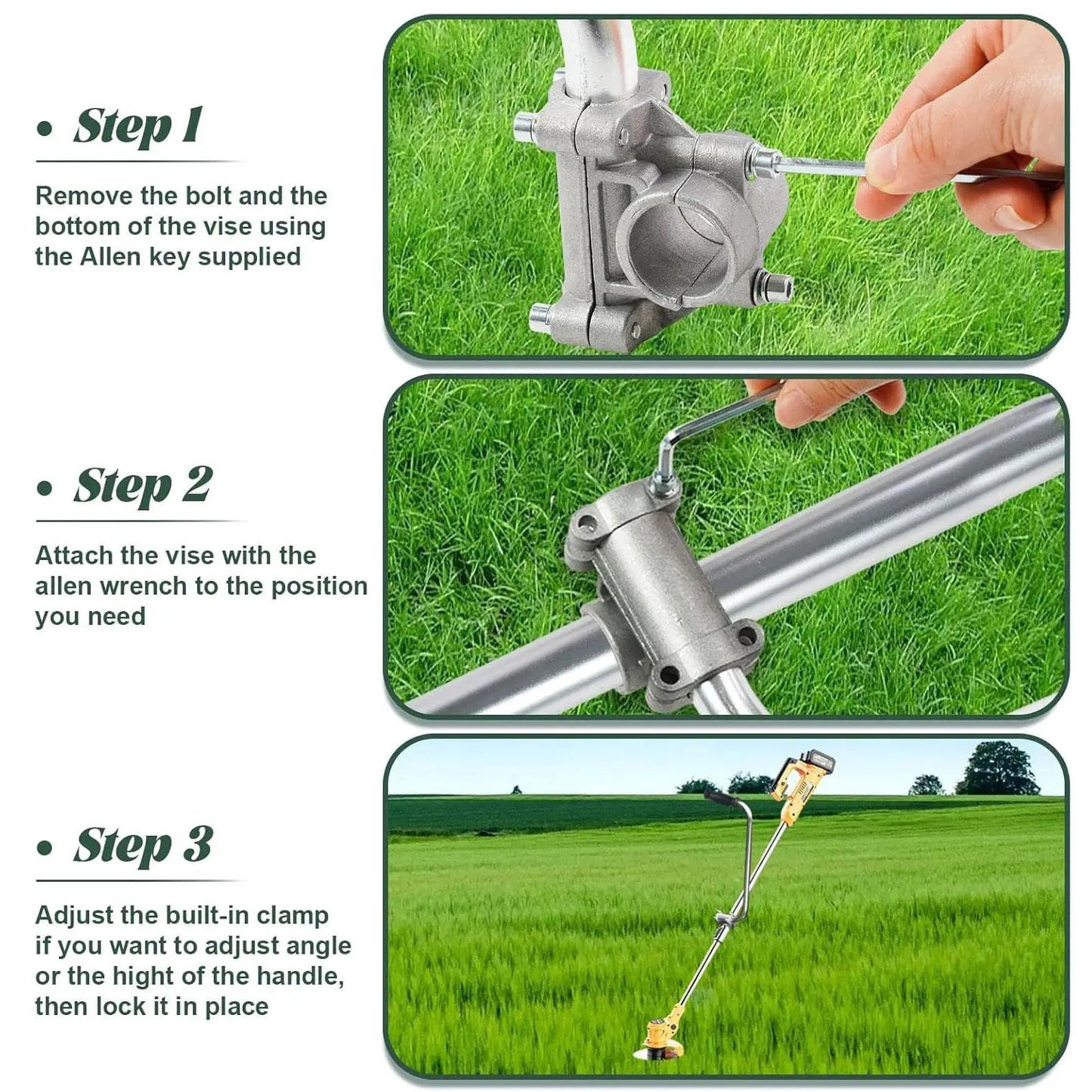 Grass Trimmer Handle, Aluminum Trimmer Handle with Bracket Clip Feature, Multifunctional Garden Trimmer Handle, Power Tool Accessories, Aluminum Construction