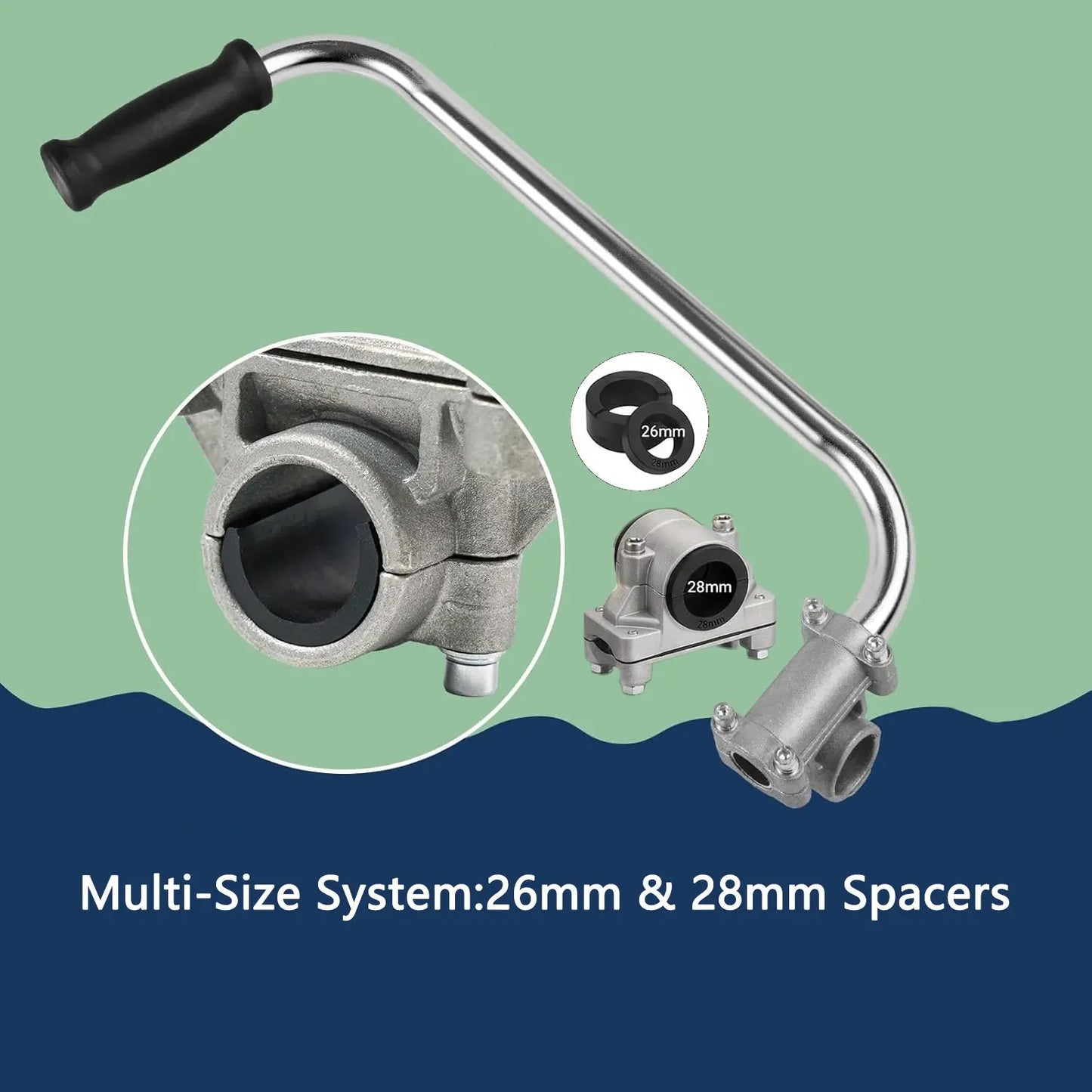 Grass Trimmer Handle, Aluminum Trimmer Handle with Bracket Clip Feature, Multifunctional Garden Trimmer Handle, Power Tool Accessories, Aluminum Construction