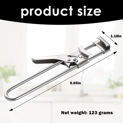 Jar Opener for Weak Hands, Multifunctional Adjustable Can Opener, Stainless Steel Jar Lid Opener Bottle Opener Tool for Seniors with Arthritis, Manual Jar Gripper for Kitchen