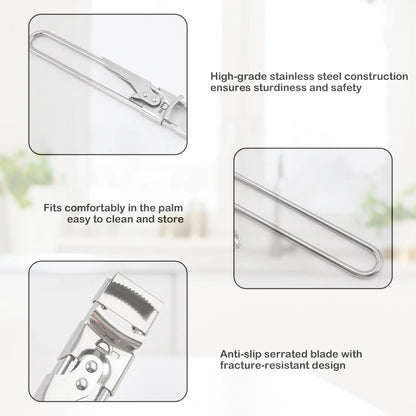 Jar Opener for Weak Hands, Multifunctional Adjustable Can Opener, Stainless Steel Jar Lid Opener Bottle Opener Tool for Seniors with Arthritis, Manual Jar Gripper for Kitchen