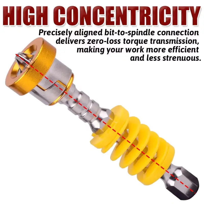 Magnetic Screwdriver Bits Set (Pack of 5) - Spring-Loaded Quick Change Hex Shank Drill Attachment Tool Kits for Electric Drills, Power Tools, Father's Day Gift, Fast Bit Changes, Drill Work