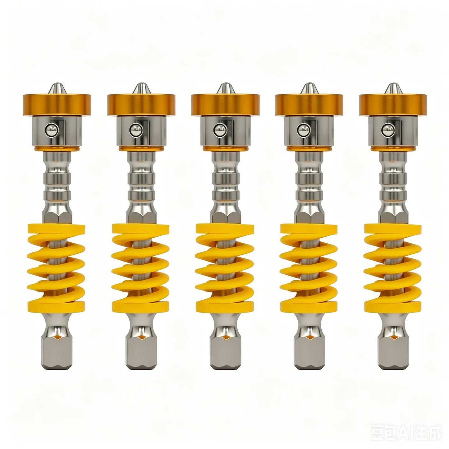 Magnetic Screwdriver Bits Set (Pack of 5) - Spring-Loaded Quick Change Hex Shank Drill Attachment Tool Kits for Electric Drills, Power Tools, Father's Day Gift, Fast Bit Changes, Drill Work