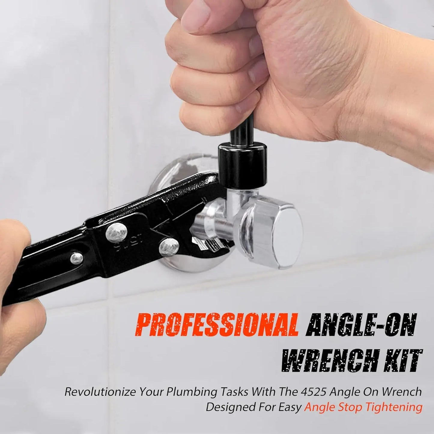 Plumbing Tools – Dual Kwik Tite Wrench Kit, Angle Stop Wrench, Plumbing Wrench. Professional plumbing toolset specially designed for confined spaces for easy angle stop and supply nut installation. Must-have for plumbers.