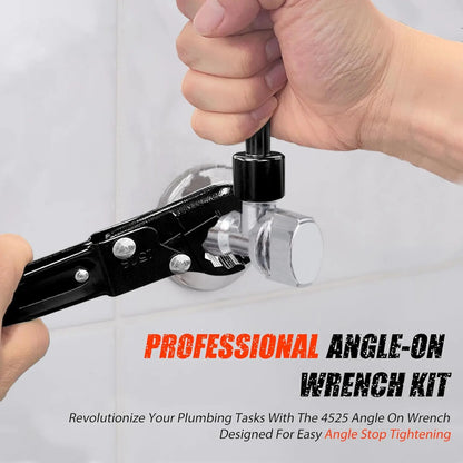 Plumbing Tools – Dual Kwik Tite Wrench Kit, Angle Stop Wrench, Plumbing Wrench. Professional plumbing toolset specially designed for confined spaces for easy angle stop and supply nut installation. Must-have for plumbers.
