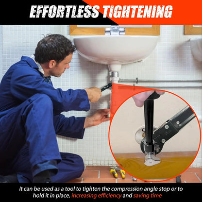 Plumbing Tools – Dual Kwik Tite Wrench Kit, Angle Stop Wrench, Plumbing Wrench. Professional plumbing toolset specially designed for confined spaces for easy angle stop and supply nut installation. Must-have for plumbers.