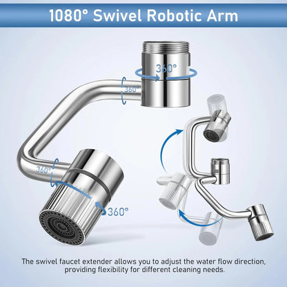 Rotatable Faucet Aerator Extension - for Effortless, All-Angle Control, Rotating Swivel Faucet Aerator Extender, Kitchen Bathroom Sink Faucets Sprayer Attachment with 2 Mode Splash(1PC)