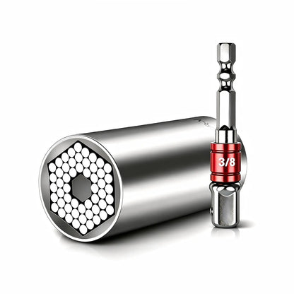 Universal Socket Tools Gifts for Men - Christmas Stocking Stuffers for Men Cool Stuff Ideas Gadgets Birthday Gifts for Him Dad Husband Women Grip Socket Set with Power Drill Adapter (7‑19mm)