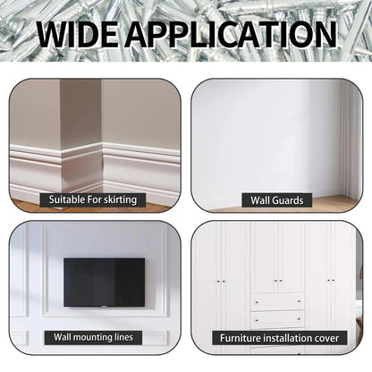 200 Count Non-Marking Double-Headed Skirting Nails Sturdy Damage-Free Wall Installation Kit for Easy Application Functional Mounting Nails for Baseboards Wall Panels Furniture Cover Plates No Drilling Required