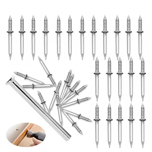 200 Count Non-Marking Double-Headed Skirting Nails Sturdy Damage-Free Wall Installation Kit for Easy Application Functional Mounting Nails for Baseboards Wall Panels Furniture Cover Plates No Drilling Required