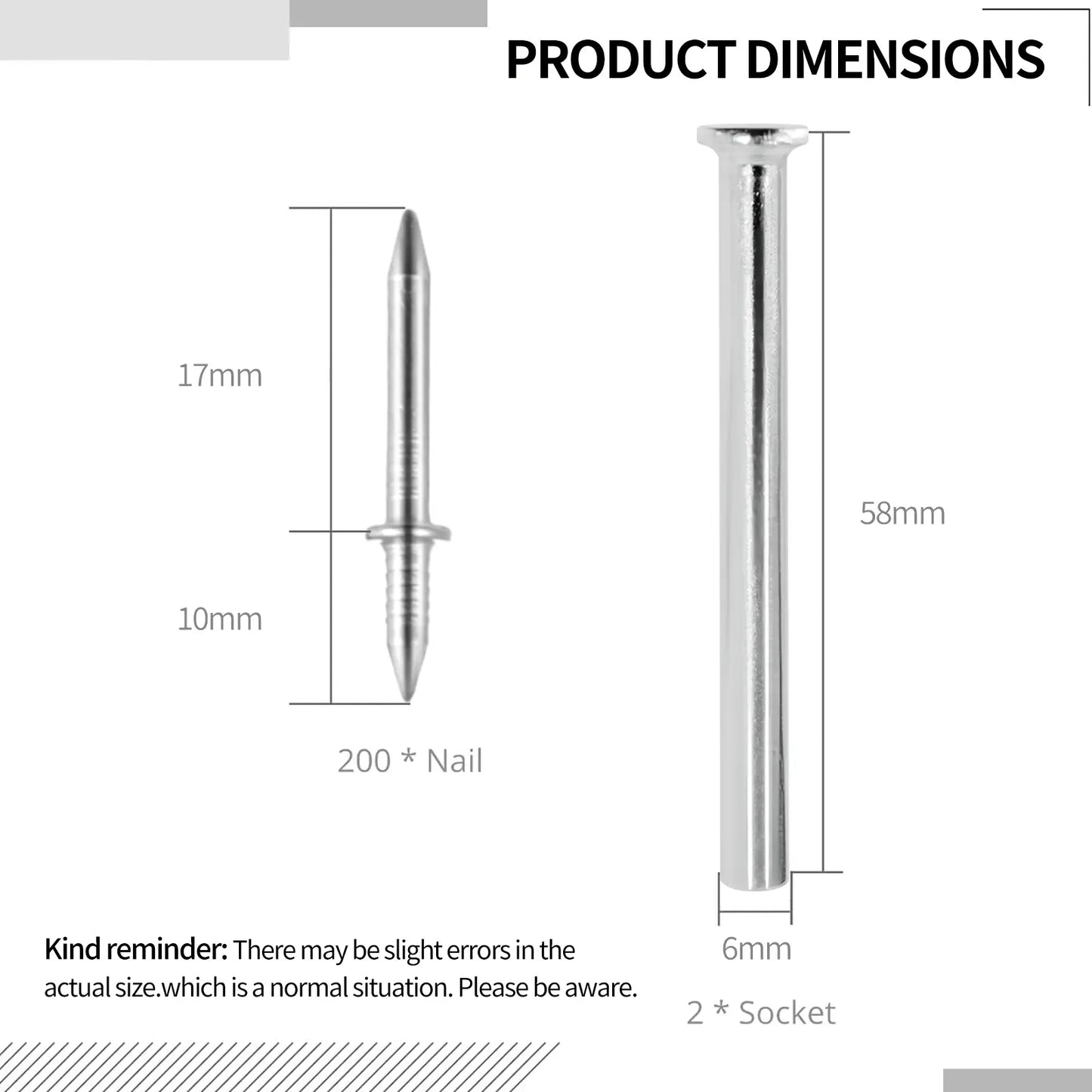 200 Count Non-Marking Double-Headed Skirting Nails Sturdy Damage-Free Wall Installation Kit for Easy Application Functional Mounting Nails for Baseboards Wall Panels Furniture Cover Plates No Drilling Required