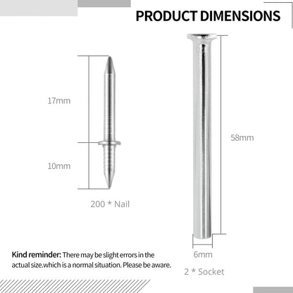 200 Count Non-Marking Double-Headed Skirting Nails Sturdy Damage-Free Wall Installation Kit for Easy Application Functional Mounting Nails for Baseboards Wall Panels Furniture Cover Plates No Drilling Required