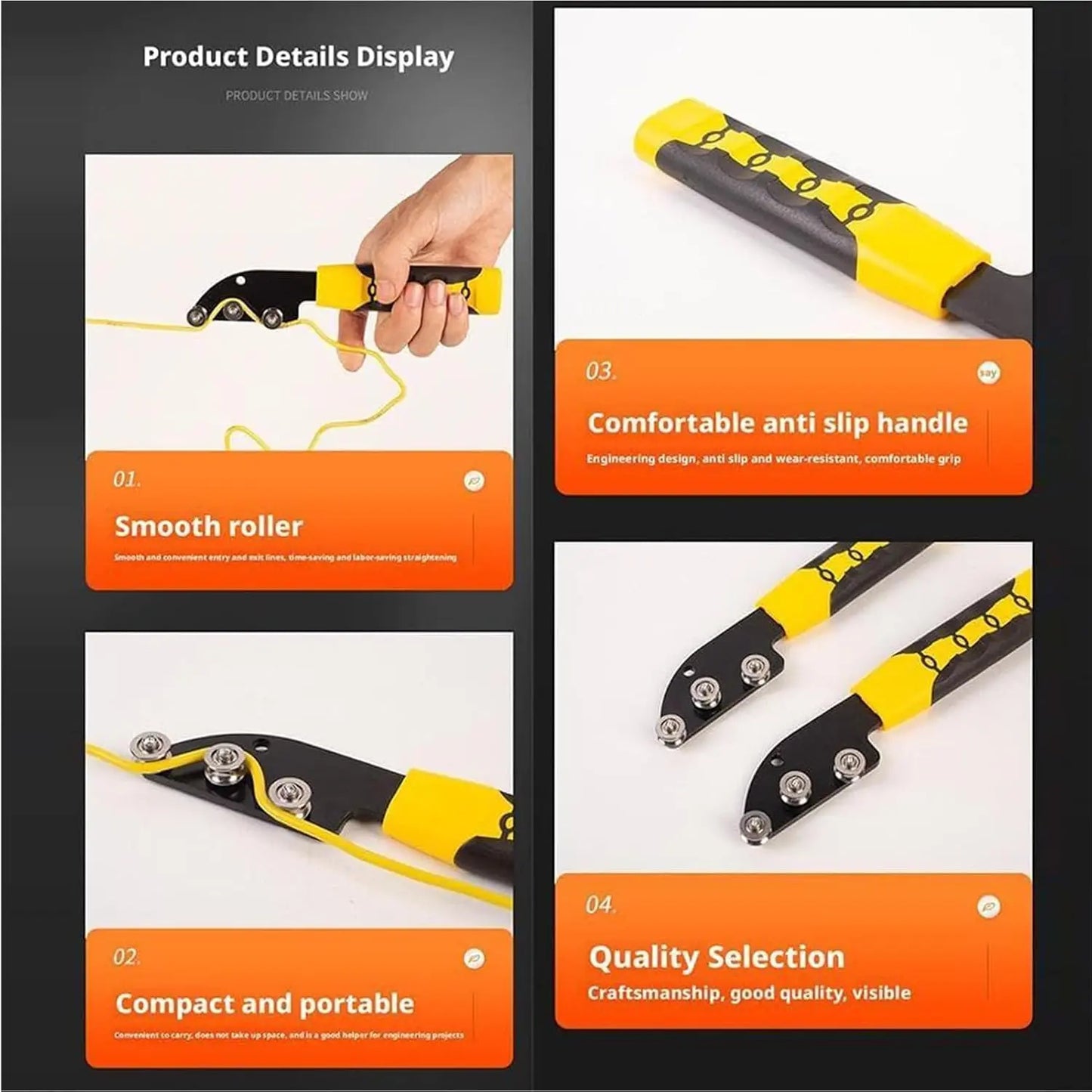 Stainless Steel Cable Straightener Tool - Professional Manual Untwisting & Bending Device for Electricians, HVAC & Telecom Projects