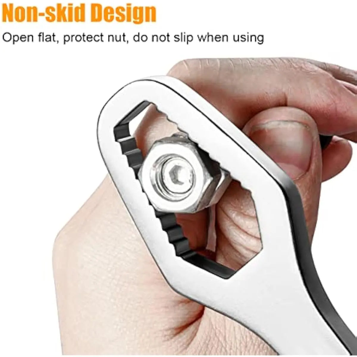 Universal Wrench,Self-Tightening Adjustable Wrench 8-22mm, 3mm Carbon Steel, Double-Head with Torx Socket, Auto-Grip Non-Slip Universal Wrench for Car & Home Repair