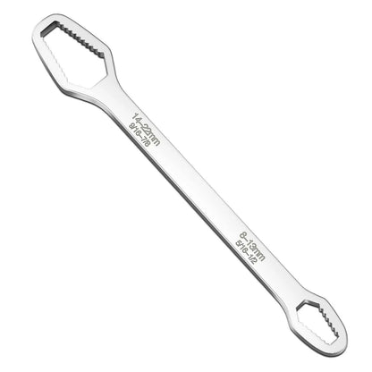 Universal Wrench,Self-Tightening Adjustable Wrench 8-22mm, 3mm Carbon Steel, Double-Head with Torx Socket, Auto-Grip Non-Slip Universal Wrench for Car & Home Repair